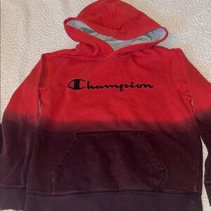 Champion Kids Gradient Red and Black Hoodie size Med